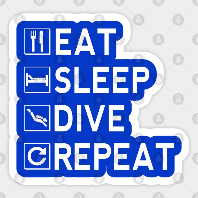 Eat Sleep Dive Repeat Sticker by JohnLucke